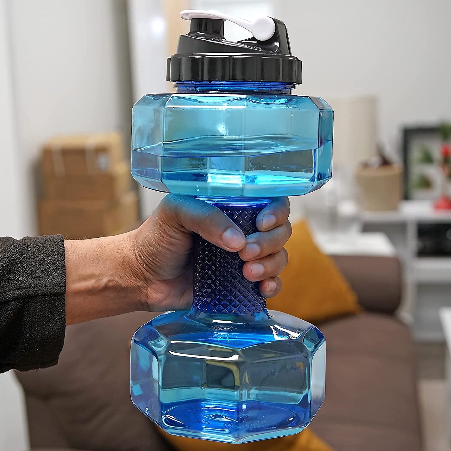 1.5L Dumbbell Shape Water Bottle – Large Capacity Gym & Fitness Sports Bottle