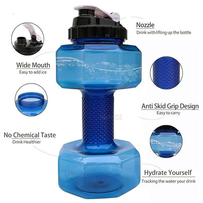 1.5L Dumbbell Shape Water Bottle – Large Capacity Gym & Fitness Sports Bottle