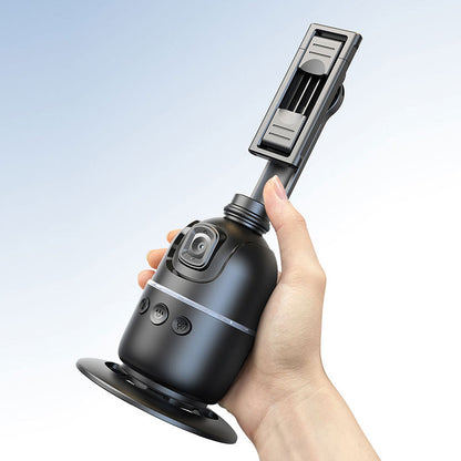 Auto Face Tracking Phone Holder – Rechargeable 360° Smart Tripod for Vlogging, Live Streaming & Video Calls