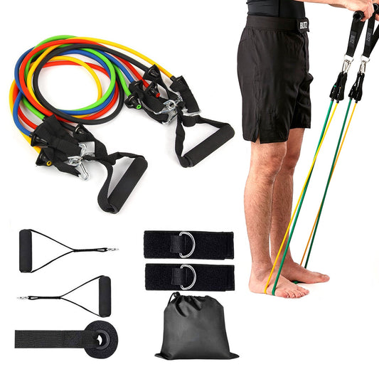 11-in-1 Resistance Band Set with Door Anchor | Full Body Home Workout Kit UAE & KSA
