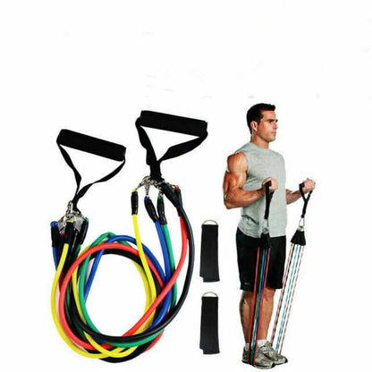 11-in-1 Resistance Band Set with Door Anchor | Full Body Home Workout Kit UAE & KSA