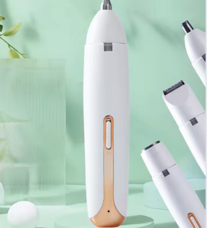 4-in-1 Rechargeable Multi-Functional Hair Trimmer for Women – Face, Eyebrow, Nose & Body Grooming