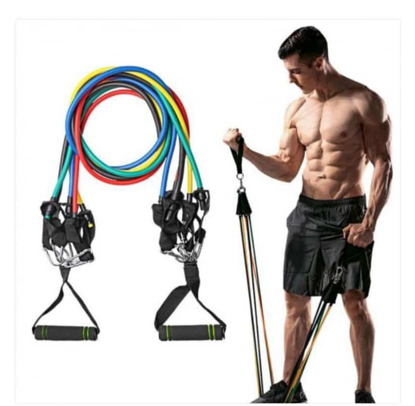 11-in-1 Resistance Band Set with Door Anchor | Full Body Home Workout Kit UAE & KSA