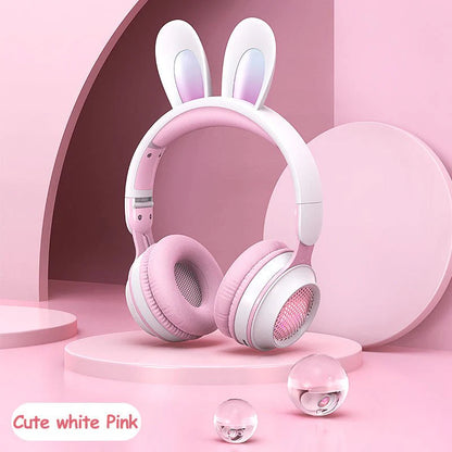 Wireless Rabbit Ear Headphones - Luminous & Extendable Wheat Design for Ultimate Comfort | Perfect for Kids & Teens
