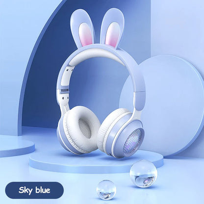 Wireless Rabbit Ear Headphones - Luminous & Extendable Wheat Design for Ultimate Comfort | Perfect for Kids & Teens