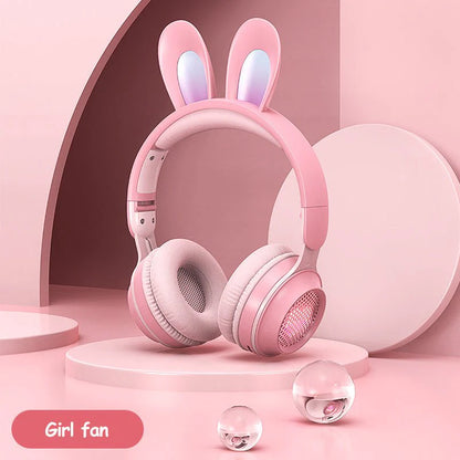 Wireless Rabbit Ear Headphones - Luminous & Extendable Wheat Design for Ultimate Comfort | Perfect for Kids & Teens