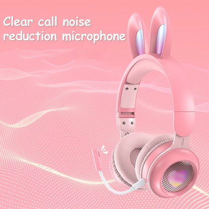 Wireless Rabbit Ear Headphones - Luminous & Extendable Wheat Design for Ultimate Comfort | Perfect for Kids & Teens