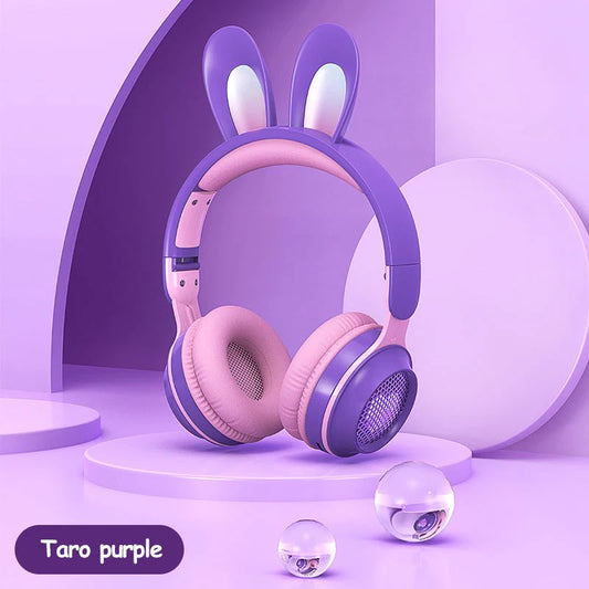 Wireless Rabbit Ear Headphones - Luminous & Extendable Wheat Design for Ultimate Comfort | Perfect for Kids & Teens