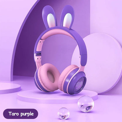 Wireless Rabbit Ear Headphones - Luminous & Extendable Wheat Design for Ultimate Comfort | Perfect for Kids & Teens